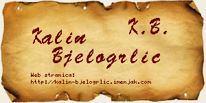 Kalin Bjelogrlić vizit kartica